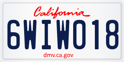CA license plate 6WIW018