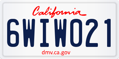 CA license plate 6WIW021