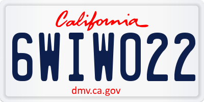 CA license plate 6WIW022