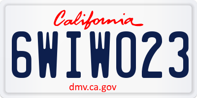 CA license plate 6WIW023