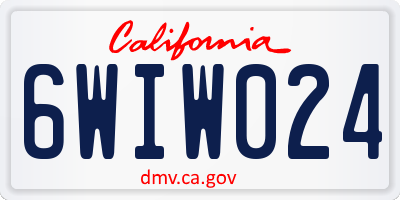 CA license plate 6WIW024