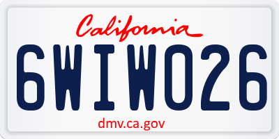 CA license plate 6WIW026