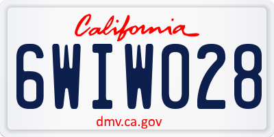 CA license plate 6WIW028