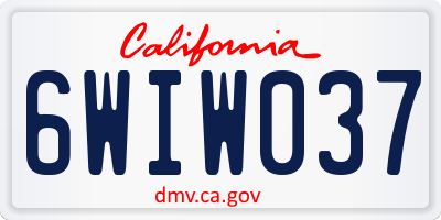 CA license plate 6WIW037