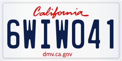 CA license plate 6WIW041