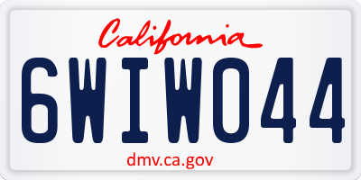CA license plate 6WIW044