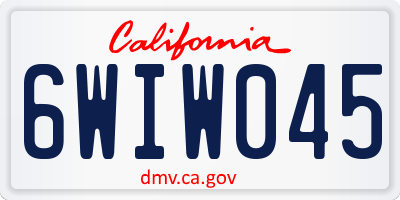 CA license plate 6WIW045