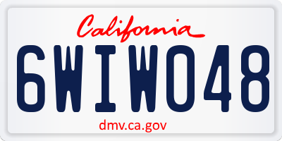 CA license plate 6WIW048