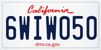 CA license plate 6WIW050