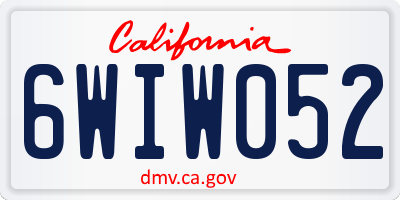 CA license plate 6WIW052