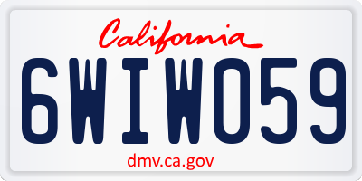 CA license plate 6WIW059