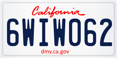 CA license plate 6WIW062
