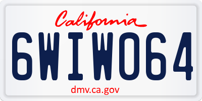 CA license plate 6WIW064