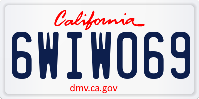 CA license plate 6WIW069