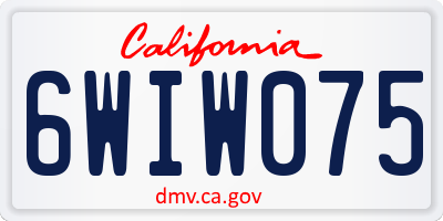 CA license plate 6WIW075
