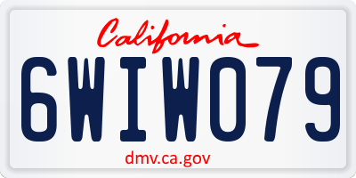 CA license plate 6WIW079