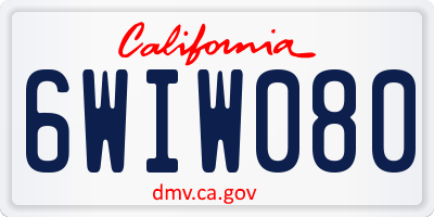 CA license plate 6WIW080