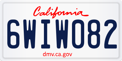 CA license plate 6WIW082