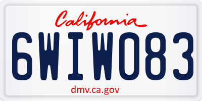 CA license plate 6WIW083