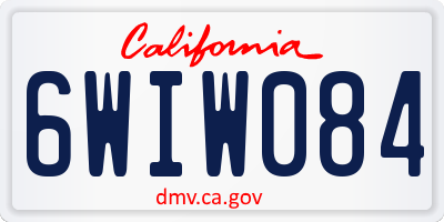 CA license plate 6WIW084