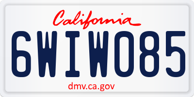 CA license plate 6WIW085