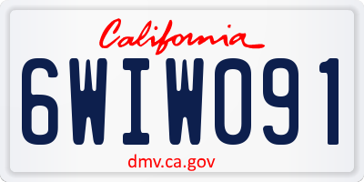 CA license plate 6WIW091
