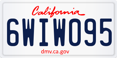 CA license plate 6WIW095