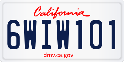CA license plate 6WIW101