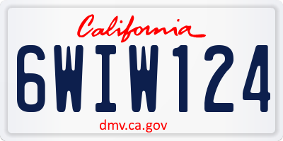CA license plate 6WIW124