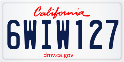 CA license plate 6WIW127
