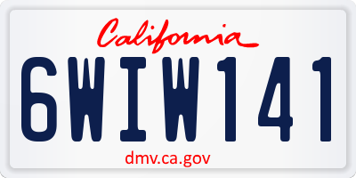 CA license plate 6WIW141