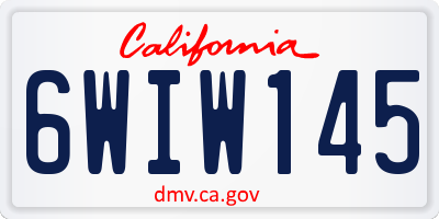 CA license plate 6WIW145