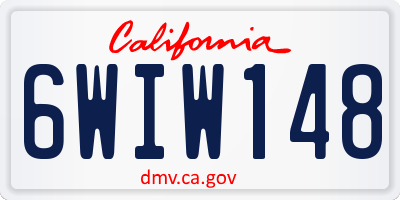 CA license plate 6WIW148