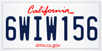 CA license plate 6WIW156