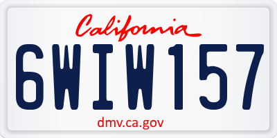 CA license plate 6WIW157