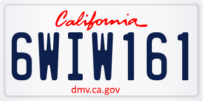 CA license plate 6WIW161