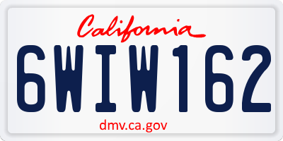 CA license plate 6WIW162