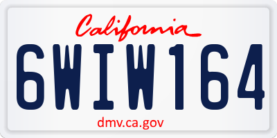 CA license plate 6WIW164