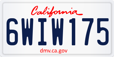 CA license plate 6WIW175