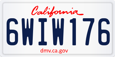 CA license plate 6WIW176