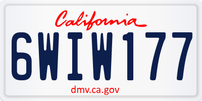 CA license plate 6WIW177