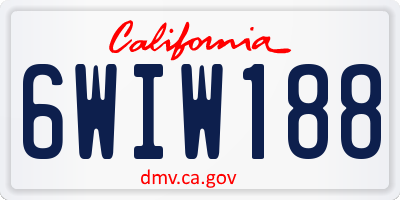 CA license plate 6WIW188
