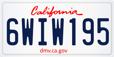 CA license plate 6WIW195