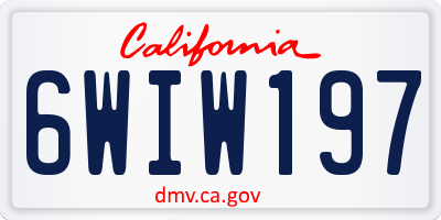 CA license plate 6WIW197