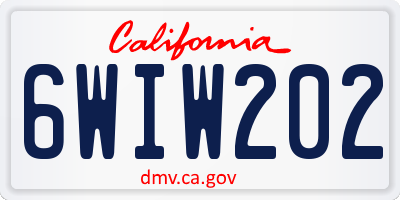 CA license plate 6WIW202