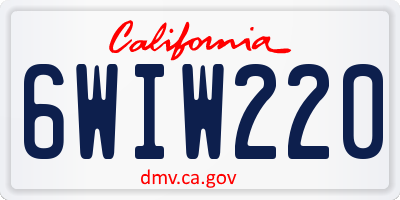 CA license plate 6WIW220