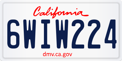 CA license plate 6WIW224