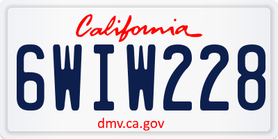 CA license plate 6WIW228