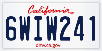 CA license plate 6WIW241