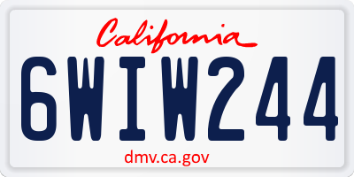 CA license plate 6WIW244